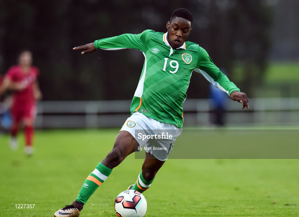 7 October 2016; Olamide Shodipo of Republic of Ireland during the UEFA U21 Championship Qualifier match between Republic of Ireland and Serbia at the RSC, Waterford. Photo by Matt Browne/Sportsfile