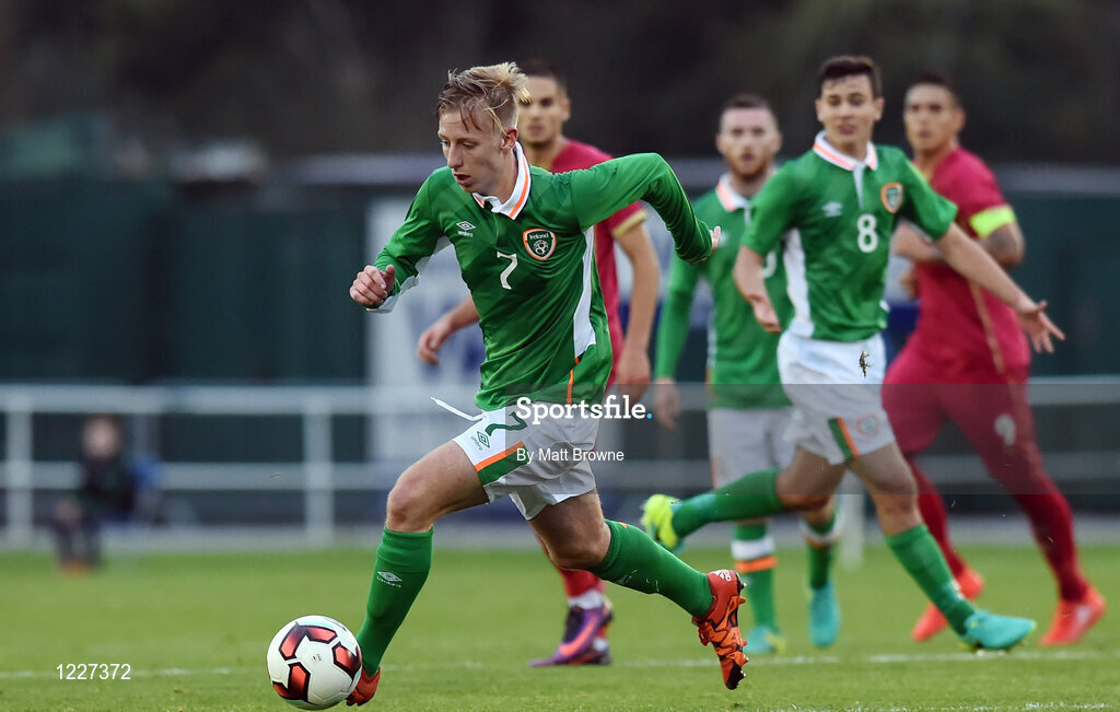 7 October 2016; Harry Charsley of Republic of Ireland in action against Serbia during the UEFA U21 Championship Qualifier match between Republic of Ireland and Serbia at the RSC, Waterford. Photo by Matt Browne/Sportsfile