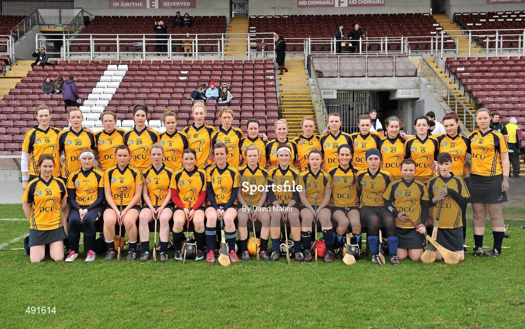 20 February 2011; The DCU squad. Purcell Cup Final, DCU v Queens University Belfast, Pearse Stadium, Salthill, Galway. Picture credit: David Maher / SPORTSFILE