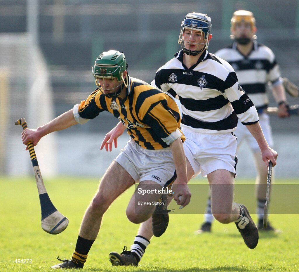 2 March 2011; Brian Cahill, Castlecomer CS, in action against Aidan Cleere, St Kieran’s College. Leinster Colleges Senior A Hurling Championship Final, Castlecomer CS v St Kieran’s College, Nowlan Park, Kilkenny. Picture credit: Ken Sutton / SPORTSFILE
