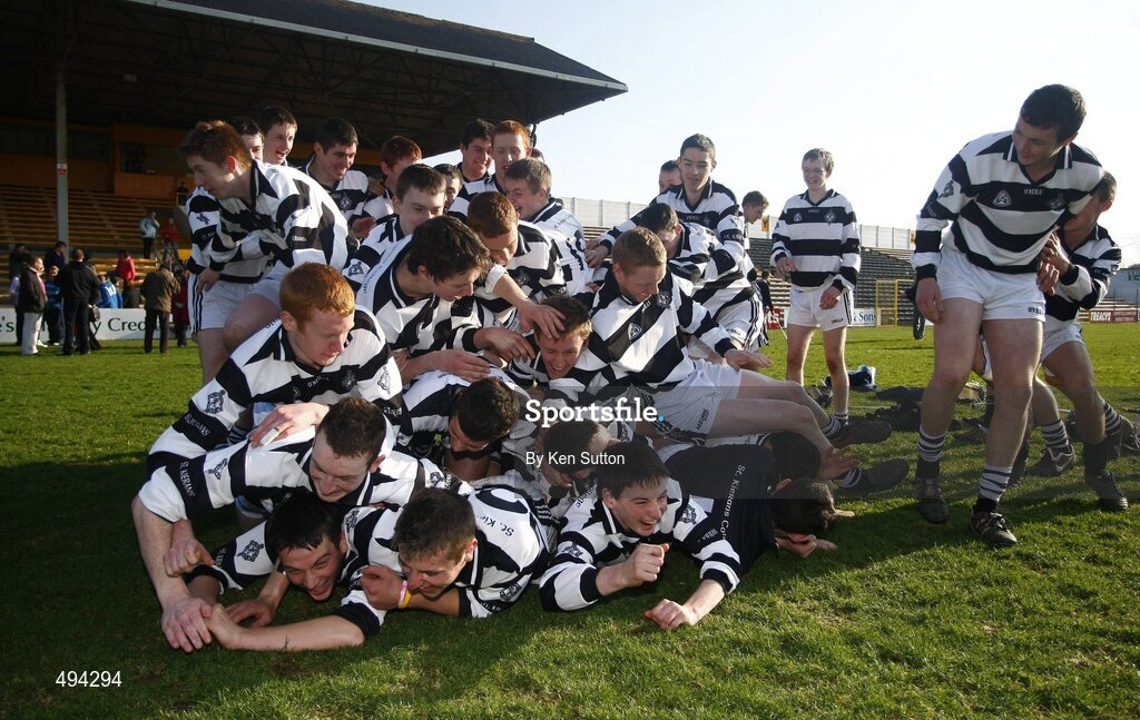 2 March 2011; St Kieran's College players celebrate at the end of the game. Leinster Colleges Senior A Hurling Championship Final, Castlecomer CS v St Kieran’s College, Nowlan Park, Kilkenny. Picture credit: Ken Sutton / SPORTSFILE