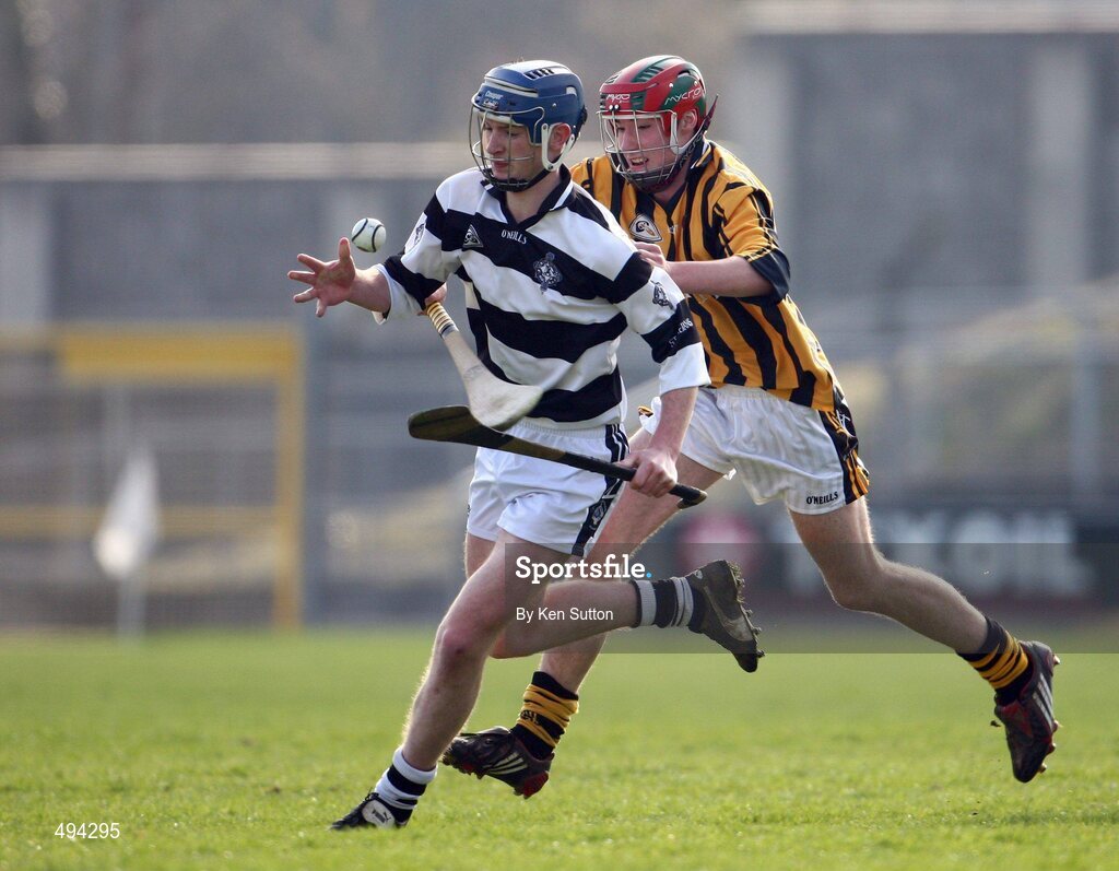 2 March 2011; Ruairi Kinsella, Castlecomer CS, in action against Aidan Cleere, St Kieran’s College. Leinster Colleges Senior A Hurling Championship Final, Castlecomer CS v St Kieran’s College, Nowlan Park, Kilkenny. Picture credit: Ken Sutton / SPORTSFILE