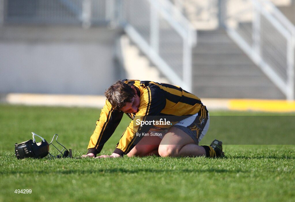 2 March 2011; A dejected Robert Moran, Castlecomer CS, at the final whistle. Leinster Colleges Senior A Hurling Championship Final, Castlecomer CS v St Kieran’s College, Nowlan Park, Kilkenny. Picture credit: Ken Sutton / SPORTSFILE