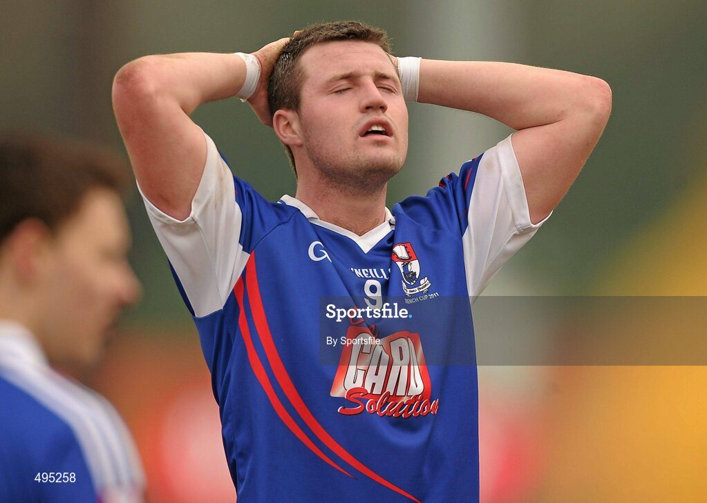 5 March 2011; A dejected Brendan McGarr, WIT, after the game. Trench Cup Final, Colaiste Phadraig v WIT, New GAA, UCD, Belfield, Dublin. Photo by Sportsfile