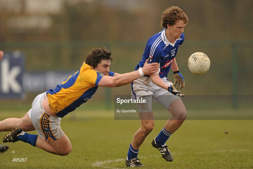 5 March 2011; Cillian O'Keeffe, WIT, in action against Colin Lynch, Colaiste Phadraig. Trench Cup Final, Colaiste Phadraig v WIT, New GAA, UCD, Belfield, Dublin. Photo by Sportsfile