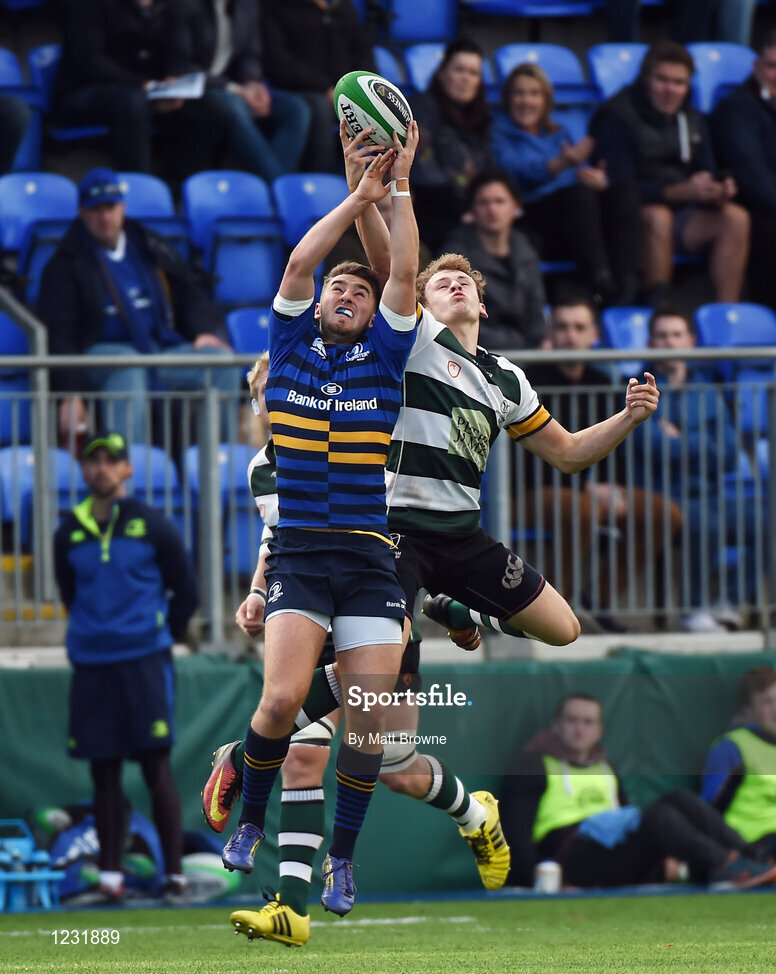 22 October 2016; Jack Power of Leinster A in action against Davoid Williams of Nottingham Rugby during the British & Irish Cup Pool 4 match between Leinster A and Nottingham Rugby at Donnybrook Stadium in Donnybrook, Dublin. Photo by Matt Browne/Sportsfile