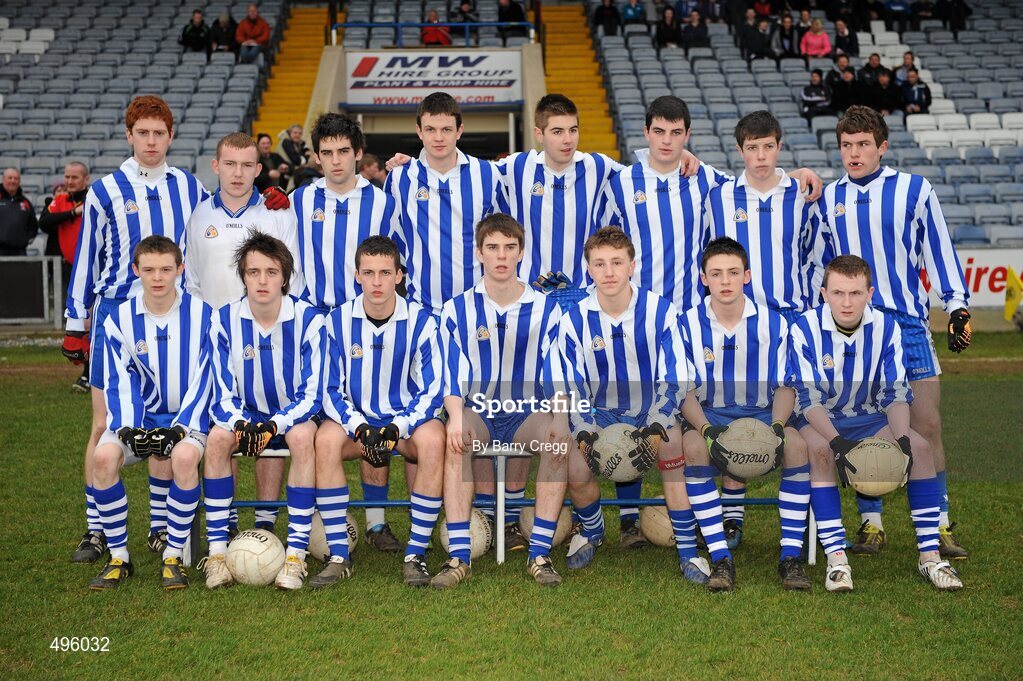 8 March 2011; The Colaiste Bhride Carnew team. Leinster Vocational Schools Senior Football “A” Final, Colaiste Bhride Carnew, Co. Wicklow v Gallen Community School, Ferbane, Co. Offaly, O’Moore Park, Portlaoise, Co. Laois. Picture credit: Barry Cregg / SPORTSFILE