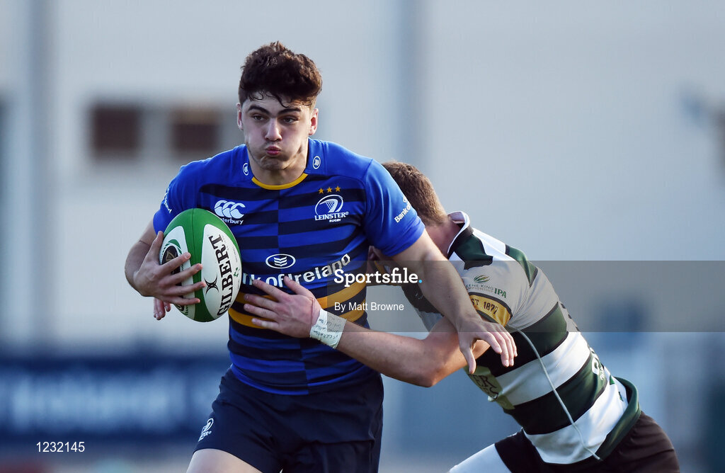 22 October 2016; Jimmy O'Brien of Leinster A is tackled by George Worth of Nottingham Rugby during the British & Irish Cup Pool 4 match between Leinster A and Nottingham Rugby at Donnybrook Stadium in Donnybrook, Dublin. Photo by Matt Browne/Sportsfile