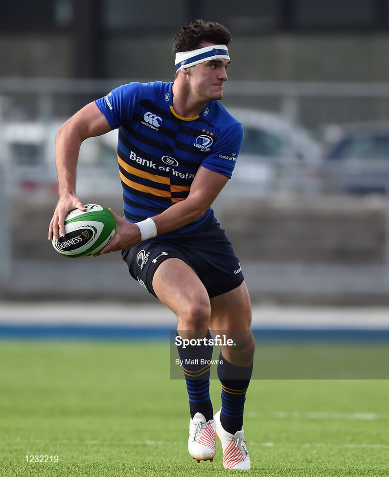22 October 2016; Tom Daly of Leinster A is tackled by x of Nottingham Rugby during the British & Irish Cup Pool 4 match between Leinster A and Nottingham Rugby at Donnybrook Stadium in Donnybrook, Dublin. Photo by Matt Browne/Sportsfile
