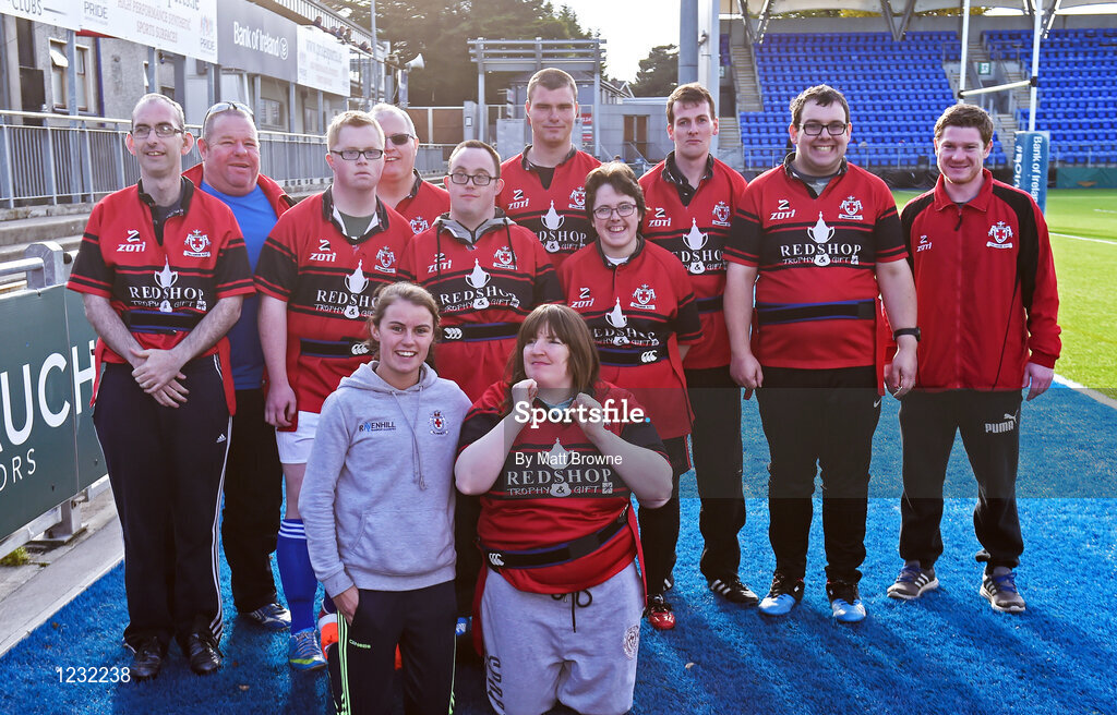 22 October 2016; Tullamore Tigers team after the half time games during the British & Irish Cup Pool 4 match between Leinster A and Nottingham Rugby at Donnybrook Stadium in Donnybrook, Dublin. Photo by Matt Browne/Sportsfile