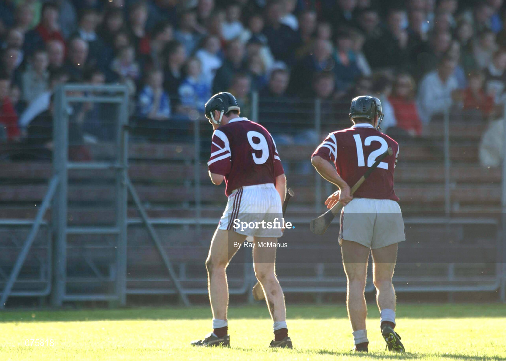 28 October 2001; Joe Considine of St Joseph's Doora Barefield, 9, leaves the field after being sent off by referee Pat O'Connor during the AIB Munster Senior Club Hurling Championship Quarter-Final match between Ballygunner and St Joseph's Doora Barefield at Walsh Park in Waterford. Photo by Ray McManus/Sportsfile