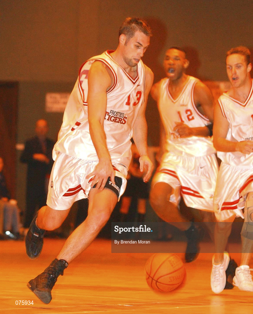 27 October 2001; Paul Willscroft of Frosties Tigers during the ESB Men's Superleague Basketball match between Gleneagle Killarney and Frosties Tigers at Tralee Sports Centre in Tralee, Kerry. Photo by Brendan Moran/Sportsfile