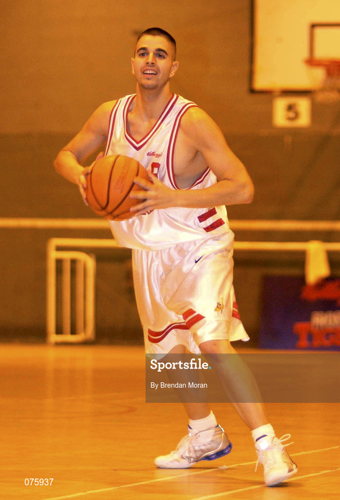 27 October 2001; Rob Schurer of Frosties Tigers during the ESB Men's Superleague Basketball match between Gleneagle Killarney and Frosties Tigers at Tralee Sports Centre in Tralee, Kerry. Photo by Brendan Moran/Sportsfile