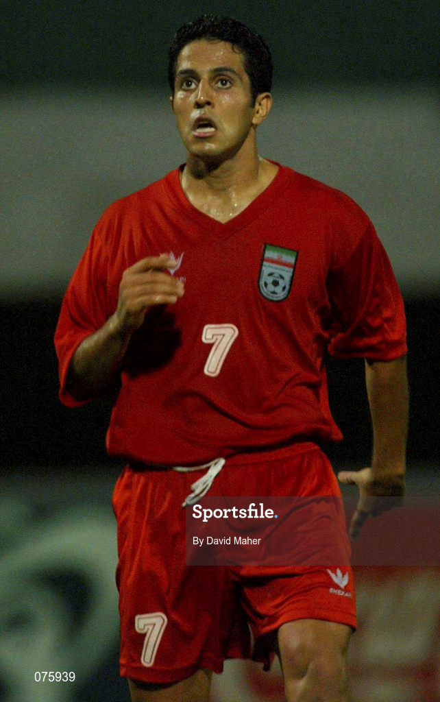 31 October 2001; Hamed Kavianpour of Iran during the 2002 FIFA World Cup AFC Qualification Play-Off 2nd Leg match between United Arab Emirates and Iran the at Al-Nahyan Stadium in Abu Dhabi, United Arab Emirates. Photo by David Maher/Sportsfile