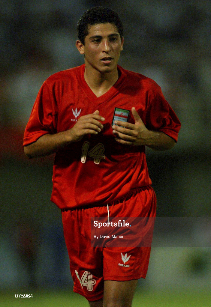 31 October 2001; Mujahed Khaziravi of Iran during the 2002 FIFA World Cup AFC Qualification Play-Off 2nd Leg match between United Arab Emirates and Iran the at Al-Nahyan Stadium in Abu Dhabi, United Arab Emirates. Photo by David Maher/Sportsfile