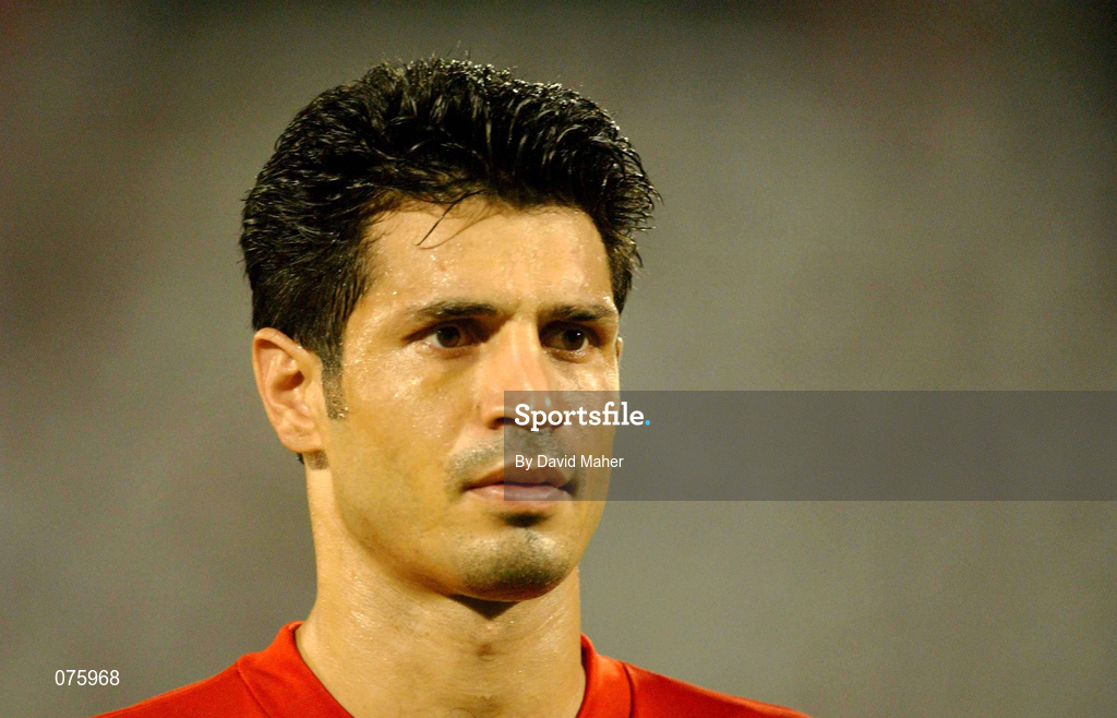 31 October 2001; Ali Daei of Iran ahead of the 2002 FIFA World Cup AFC Qualification Play-Off 2nd Leg match between United Arab Emirates and Iran the at Al-Nahyan Stadium in Abu Dhabi, United Arab Emirates. Photo by David Maher/Sportsfile
