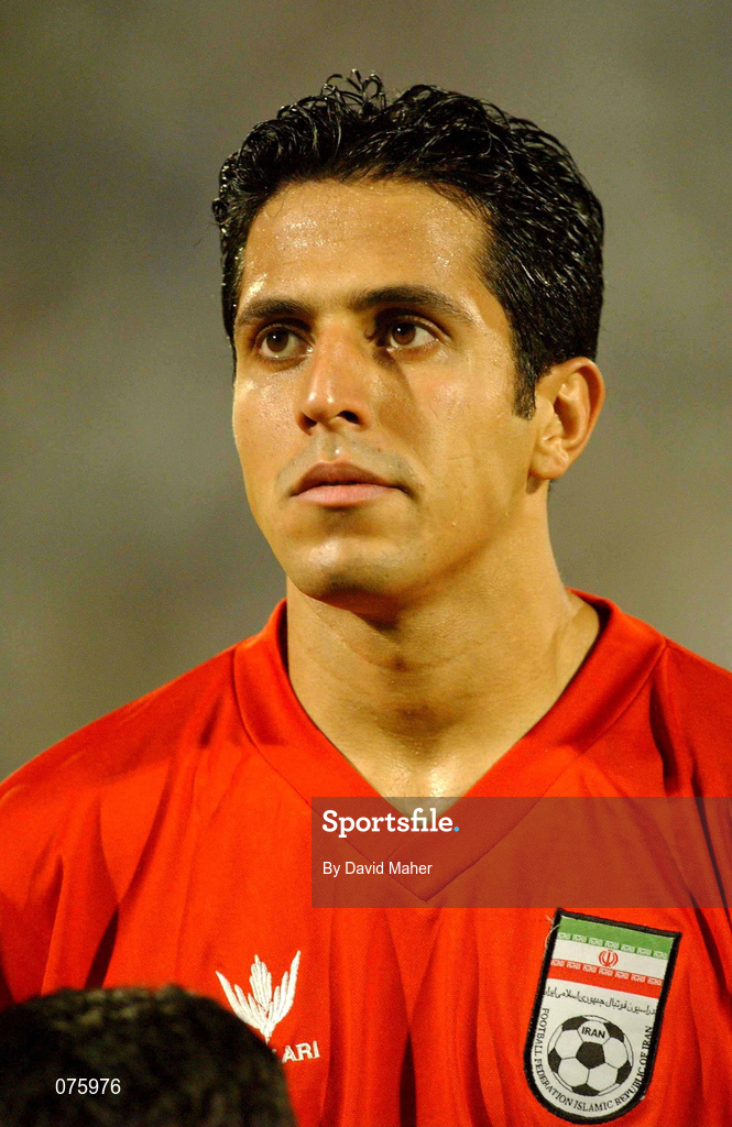 31 October 2001; Hamed Kavianpour of Iran ahead of the 2002 FIFA World Cup AFC Qualification Play-Off 2nd Leg match between United Arab Emirates and Iran the at Al-Nahyan Stadium in Abu Dhabi, United Arab Emirates. Photo by David Maher/Sportsfile