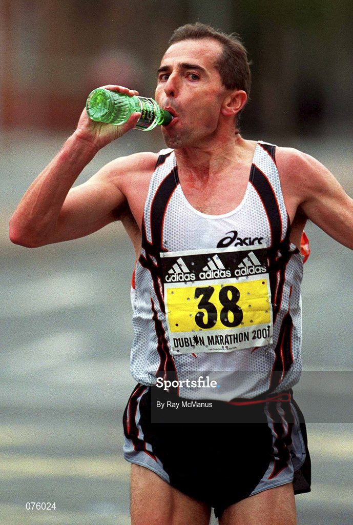 29 October 2001; Ireland's Paddy Mangan during the adidas Dublin Marathon in Dublin Photo by Ray McManus/Sportsfile