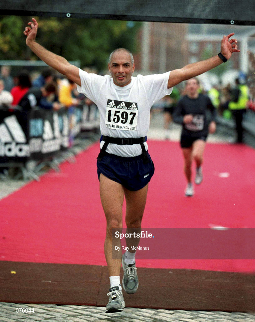 29 October 2001; Hari Singh Dhadday, Britain, in action during the adidas Dublin Marathon in Dublin. Photo by Ray McManus/Sportsfile