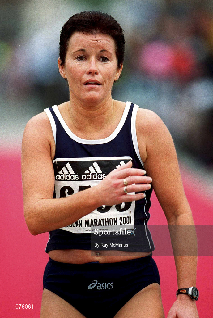 29 October 2001; Ann Carroll, Ireland, during the adidas Dublin Marathon in Dublin. Photo by Ray McManus/Sportsfile
