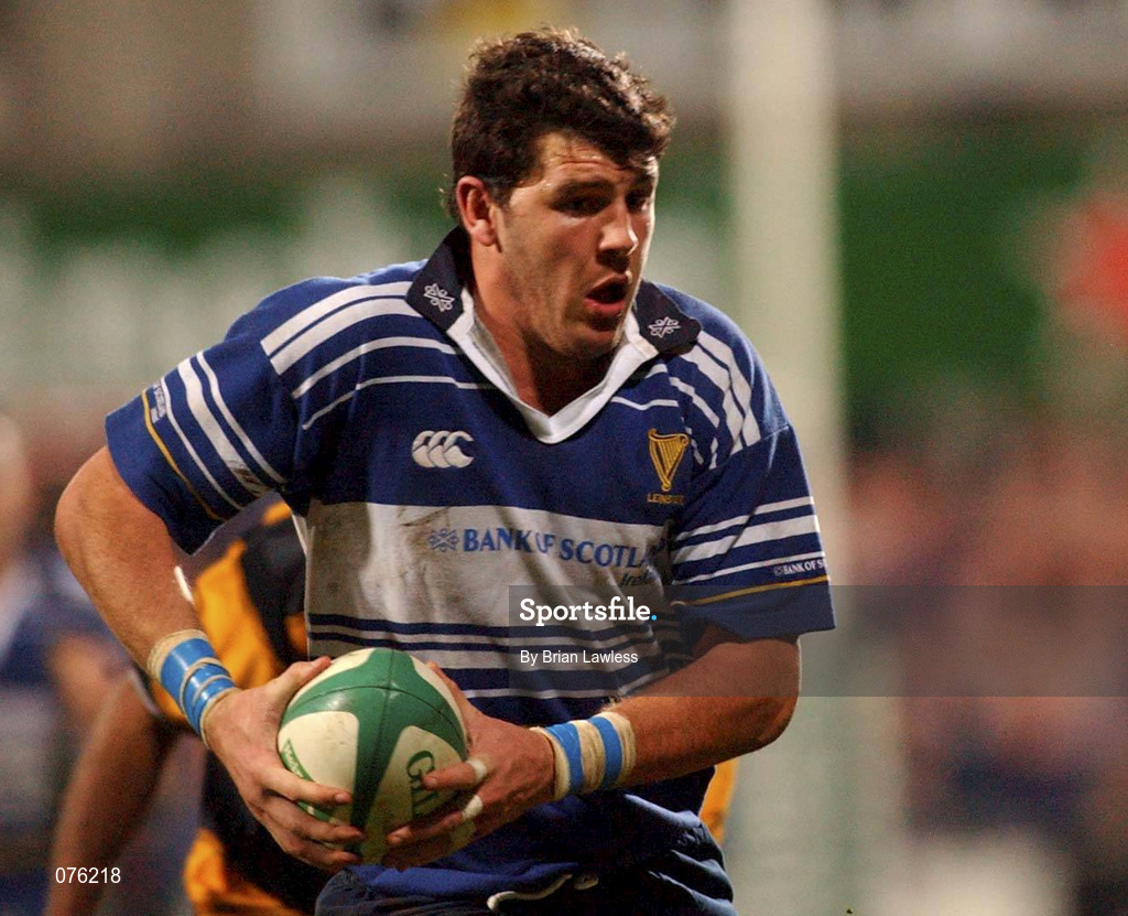 26 October 2001; Shane Horgan of Leinster during the Heineken Cup Pool 6 Round 3 match between Leinster and Newport at Donnybrook Stadium in Dublin. Photo by Brian Lawless/Sportsfile