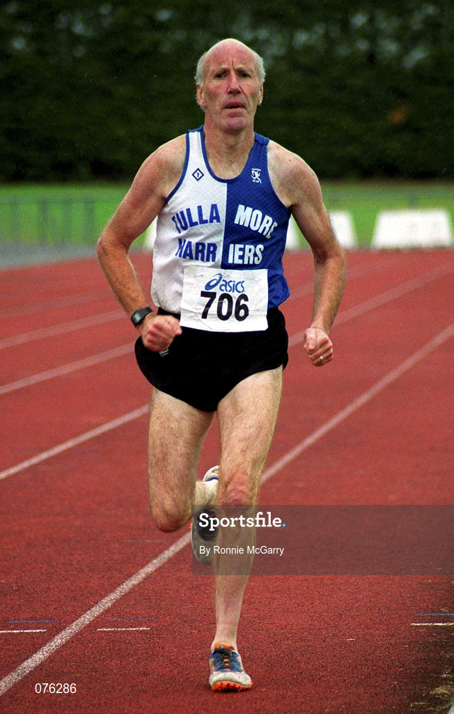 11 August 2001; Jimmy Langan, Tullamore Harriers AC, Offaly, during the Frank Duffy 10 Mile Road Race in Dublin. Photo by Ronnie McGarry/Sportsfile
