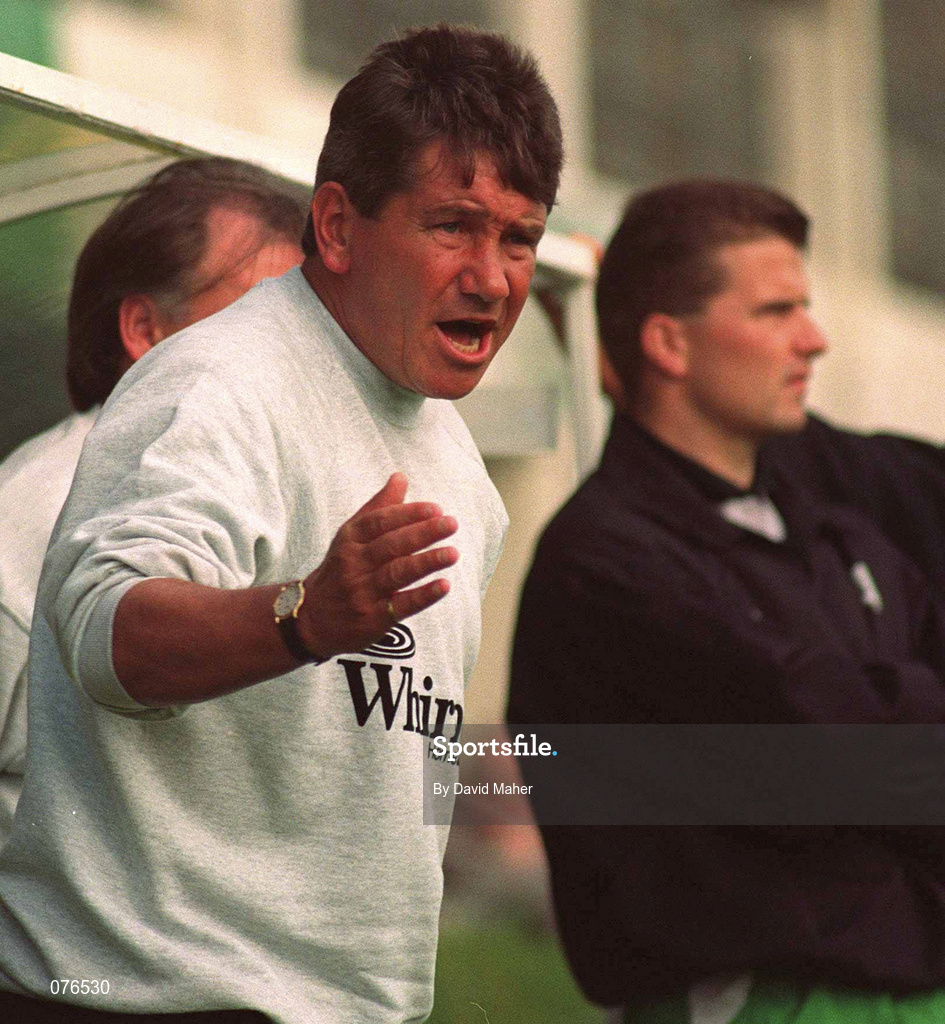 11 September 1994; Shamrock Rovers manager  Ray Treacy during the Bord Gáis National League Premier Division match between Shamrock Rovers and Sligo Rovers at the RDS Grounds in Dublin. Photo by David Maher/Sportsfile