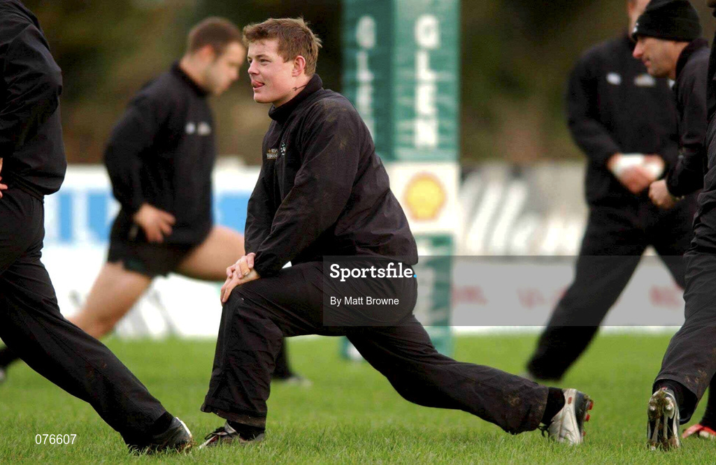 13 November 2001; Brian O'Driscoll during an Ireland Rugby Squad Training at Dr Hickey Park in Greystones, Wicklow. Photo by Matt Browne/Sportsfile