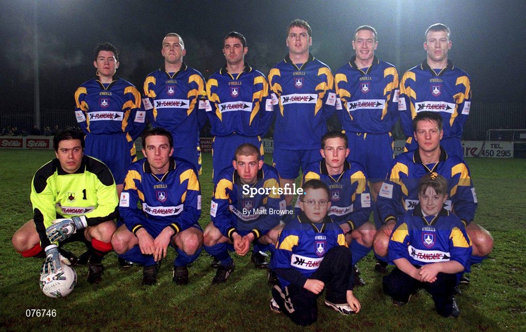 23 March 2001; Longford Town team ahead of the FAI Harp Lager Cup Third Round Replay match between St Patrick's Athletic and Longford Town at Richmond Park in Dublin. Photo by Matt Browne/Sportsfile