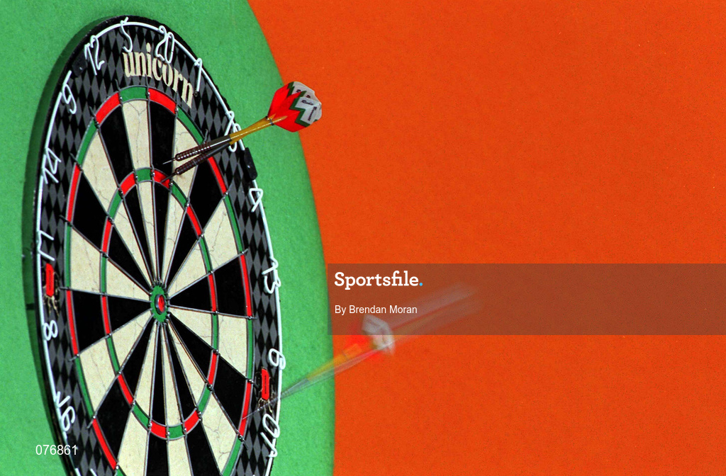 24 October 2001; A general view of Darts Board during the Paddy Power / Professional Darts Corporation World Grand Prix Darts Championship at Citywest Hotel in Saggart, Dublin. Photo by Brendan Moran/Sportsfile