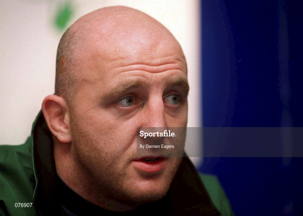 16 October 2001; Keith Wood during a Ireland Rugby Press Conference at Lansdowne Road in Dublin. Photo by Damien Eagers/Sportsfile