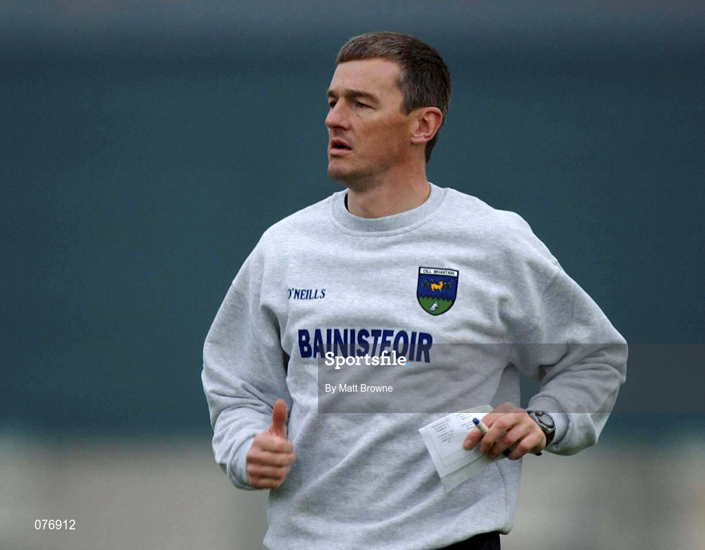 18 November 2001; Newly appointed Wicklow Manager John O'Leary during the O'Byrne Cup Group 2 match between Wicklow and Kildare at the County Grounds in Aughrim, Wicklow. Photo by Matt Browne/Sportsfile