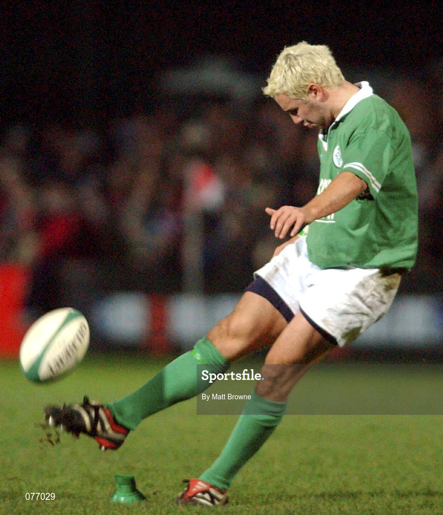 13 November 2001; Paddy Wallace of Ireland during the "A" International Rugby Friendly match between Ireland and New Zealand at Ravenhill Stadium in Belfast. Photo by Matt Browne/Sportsfile