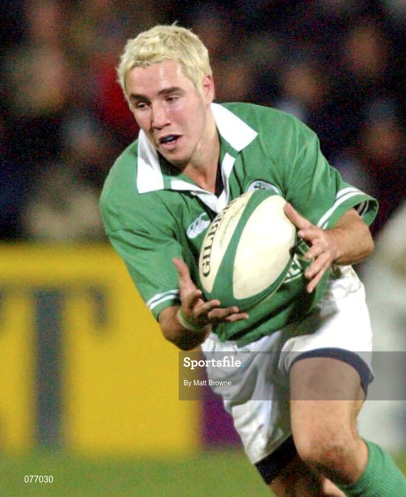 13 November 2001; Paddy Wallace of Ireland during the "A" International Rugby Friendly match between Ireland and New Zealand at Ravenhill Stadium in Belfast. Photo by Matt Browne/Sportsfile
