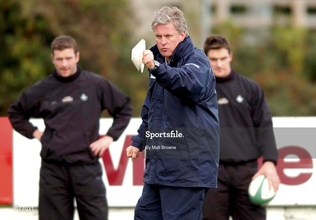 13 November 2001; Ireland Rugby Team coach Matt Williams during an Ireland Rugby Squad Training at Dr Hickey Park in Greystones, Wicklow. Photo by Matt Browne/Sportsfile