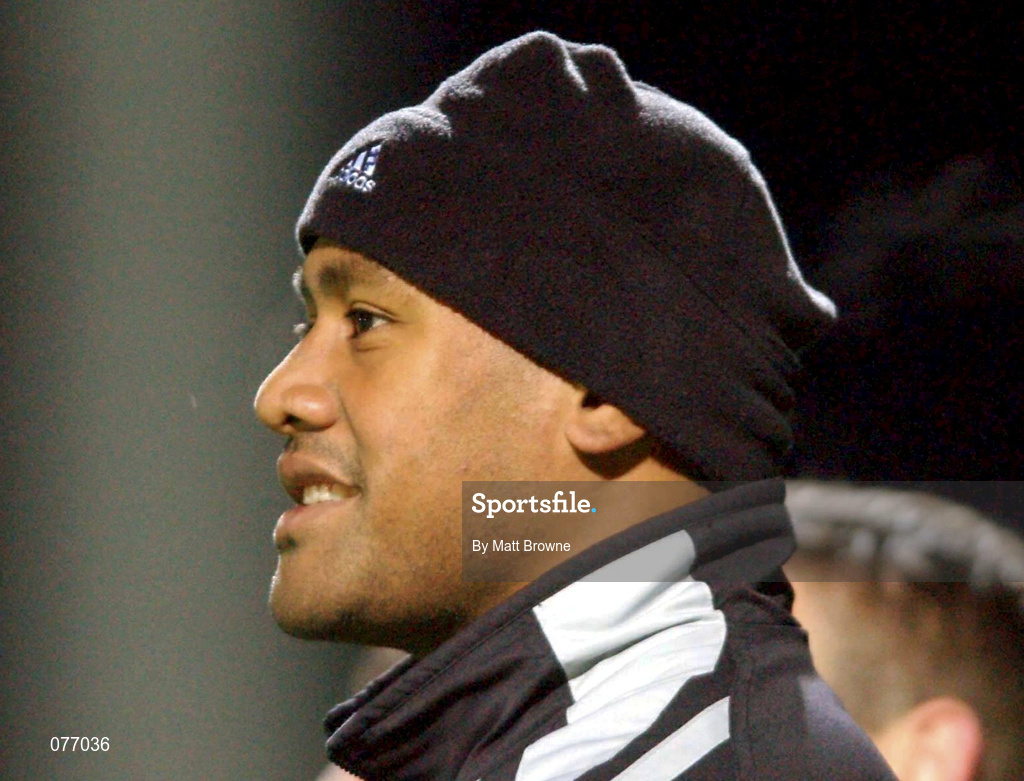 13 November 2001; Jonah Lomu of New Zealand in attendance during the "A" International Rugby Friendly match between Ireland and New Zealand at Ravenhill Stadium in Belfast. Photo by Matt Browne/Sportsfile