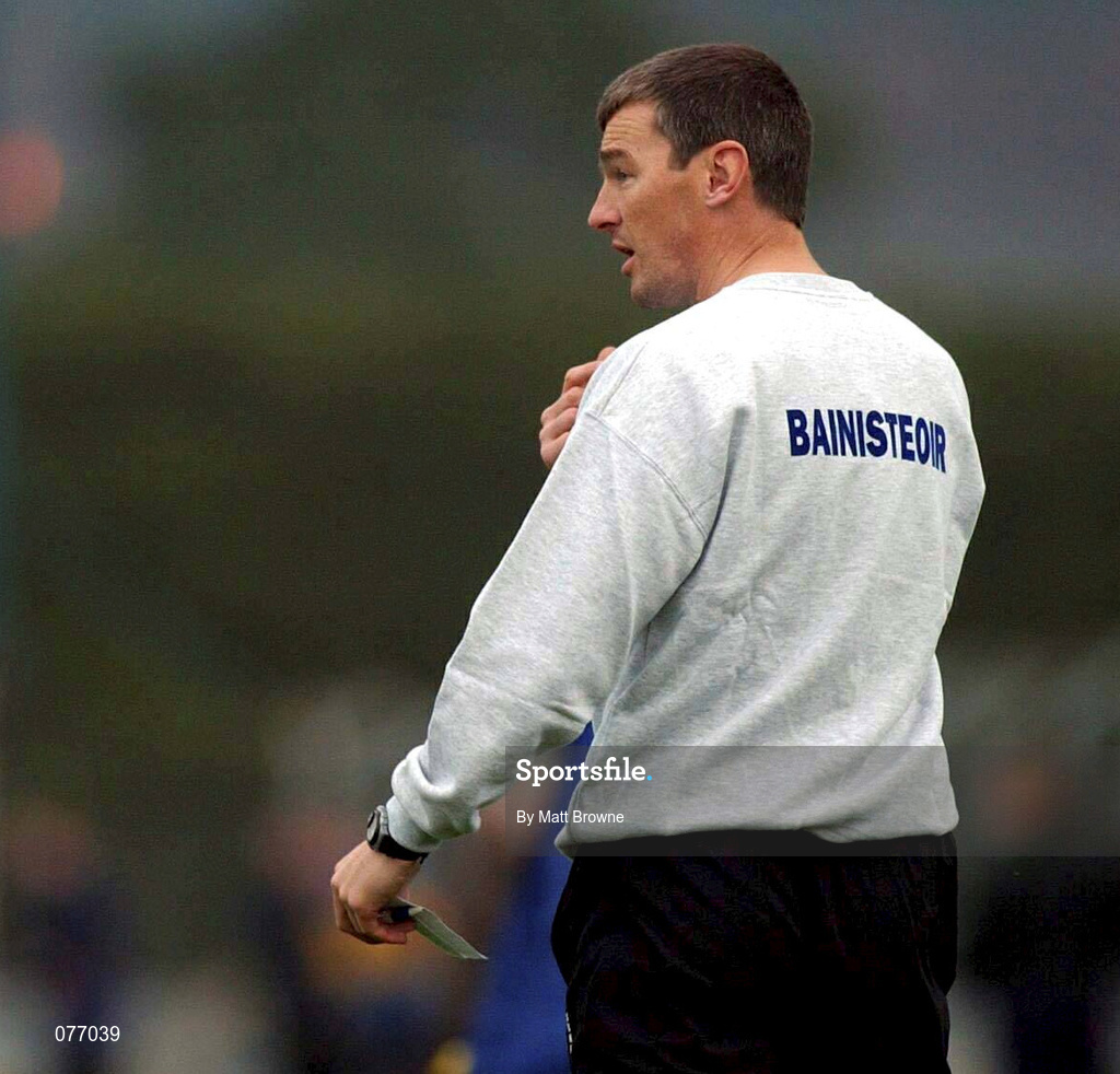 18 November 2001; Wicklow Manager John O'Leary during the O'Byrne Cup Group 2 match between Wicklow and Kildare at the County Grounds in Aughrim, Wicklow. Photo by Matt Browne/Sportsfile