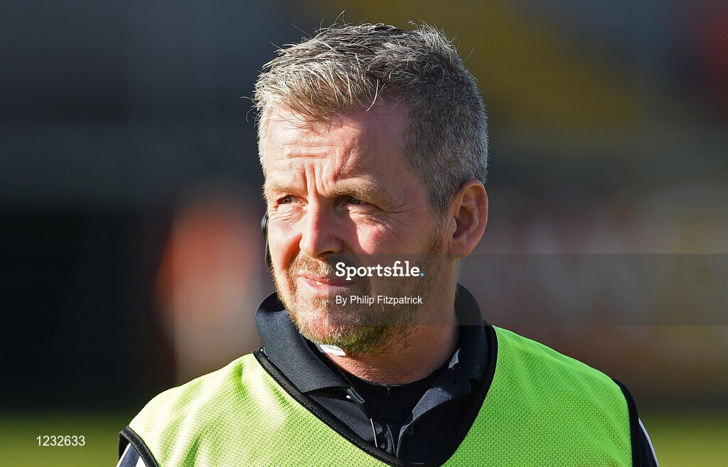23 October 2016; Slaughtneil Emmetts manager Michael McShane  during the AIB Ulster GAA Hurling Senior Club Championship Final game between Loughgiel Shamrocks and Slaughtneil Emmetts at the Athletic Grounds in Armagh. Photo by Philip Fitzpatrick/Sportsfile