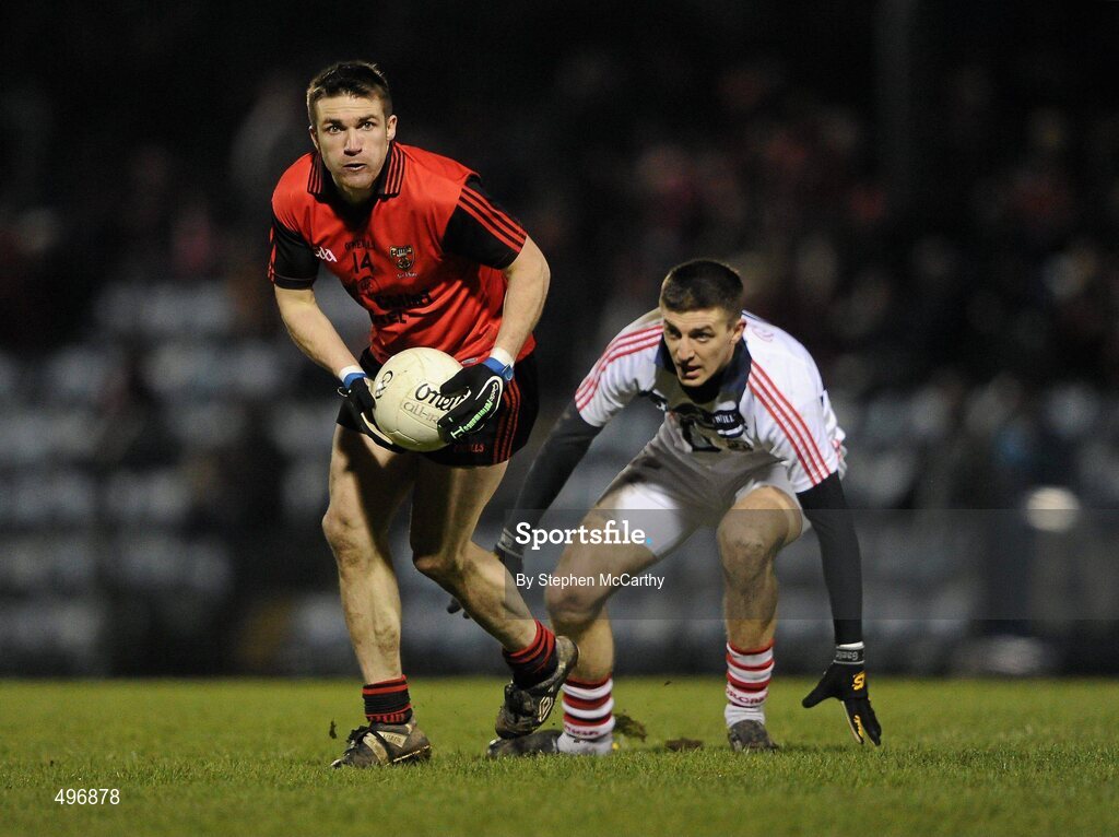 12 March 2011; Ronan Murtagh, Down, in action against Ray Carey, Cork. Allianz Football League, Division 1, Round 4, Cork v Down, Pairc Ui Rinn, Cork. Picture credit: Stephen McCarthy / SPORTSFILE