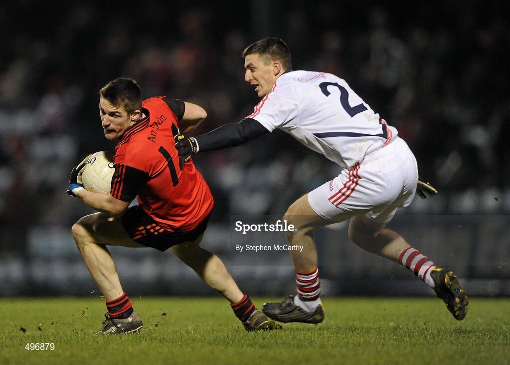 12 March 2011; Ronan Murtagh, Down, in action against Ray Carey, Cork. Allianz Football League, Division 1, Round 4, Cork v Down, Pairc Ui Rinn, Cork. Picture credit: Stephen McCarthy / SPORTSFILE