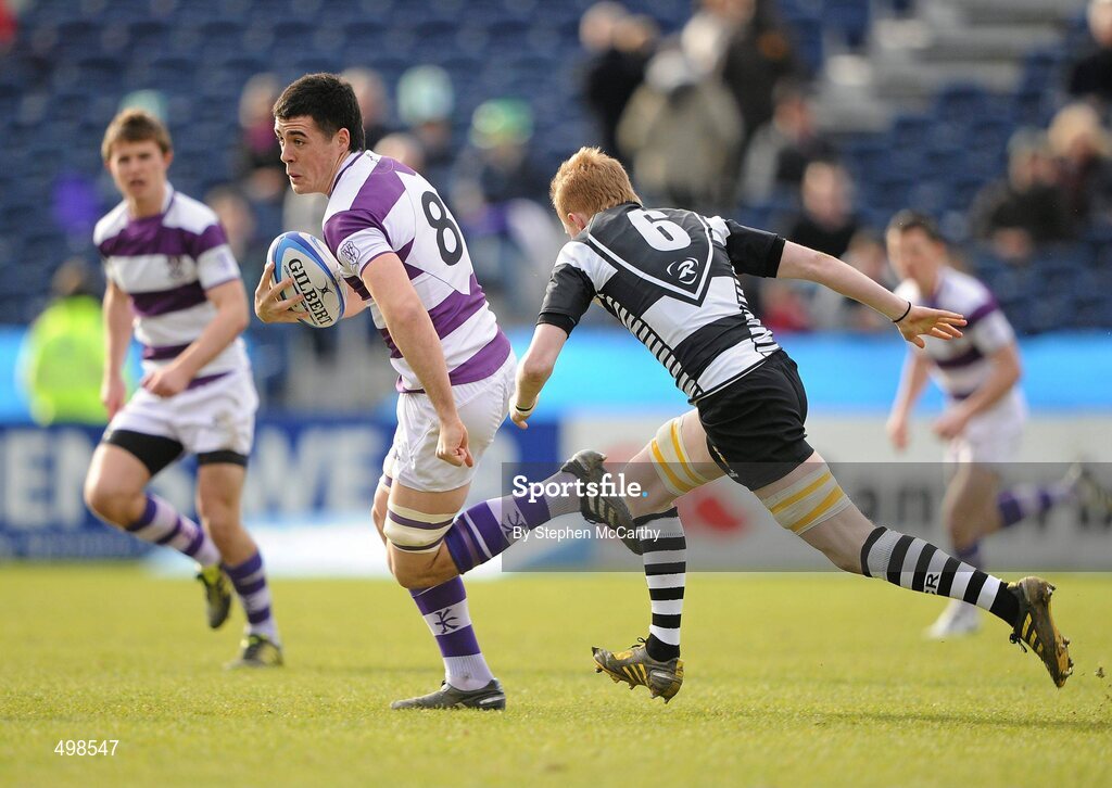 17 March 2011; Jordan Coghlan, Clongowes Wood College SJ, is chased down by Alex Henderson, Cistercian College Roscrea. Powerade Leinster Schools Senior Cup Final, Cistercian College Roscrea v Clongowes Wood College SJ, RDS, Ballsbridge, Dublin. Picture credit: Stephen McCarthy / SPORTSFILE