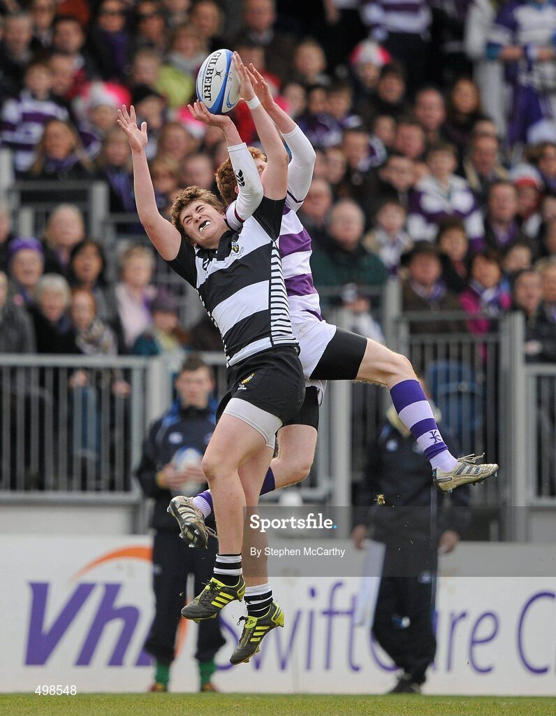 17 March 2011; Harry Burns, Clongowes Wood College SJ, in action against Matt Mellotte, Cistercian College Roscrea. Powerade Leinster Schools Senior Cup Final, Cistercian College Roscrea v Clongowes Wood College SJ, RDS, Ballsbridge, Dublin. Picture credit: Stephen McCarthy / SPORTSFILE
