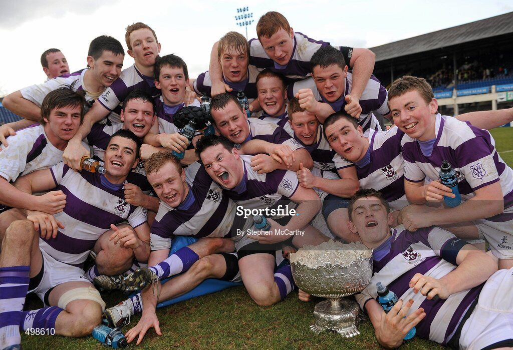 17 March 2011; Clongowes Wood College SJ players celebrate their side's victory. Powerade Leinster Schools Senior Cup Final, Cistercian College Roscrea v Clongowes Wood College SJ, RDS, Ballsbridge, Dublin. Picture credit: Stephen McCarthy / SPORTSFILE