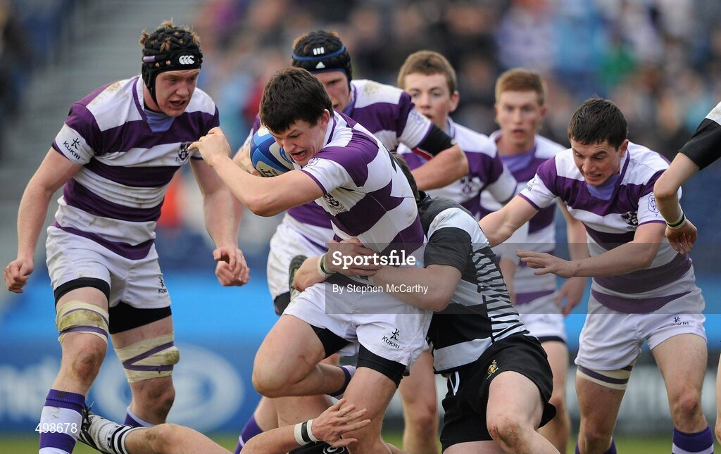 17 March 2011; Conor Joyce, Clongowes Wood College SJ, makes a break. Powerade Leinster Schools Senior Cup Final, Cistercian College Roscrea v Clongowes Wood College SJ, RDS, Ballsbridge, Dublin. Picture credit: Stephen McCarthy / SPORTSFILE