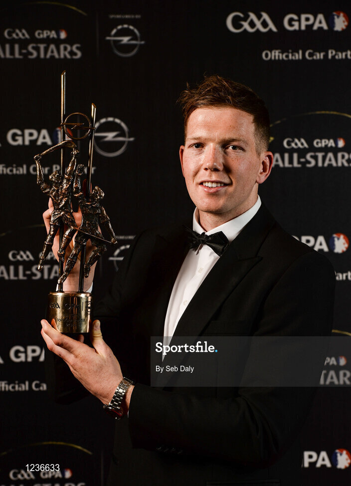 4 November 2016; Kilkenny hurler Walter Welsh with his award at the 2016 GAA/GPA Opel All-Stars Awards at the Convention Centre in Dublin. Photo by Seb Daly/Sportsfile