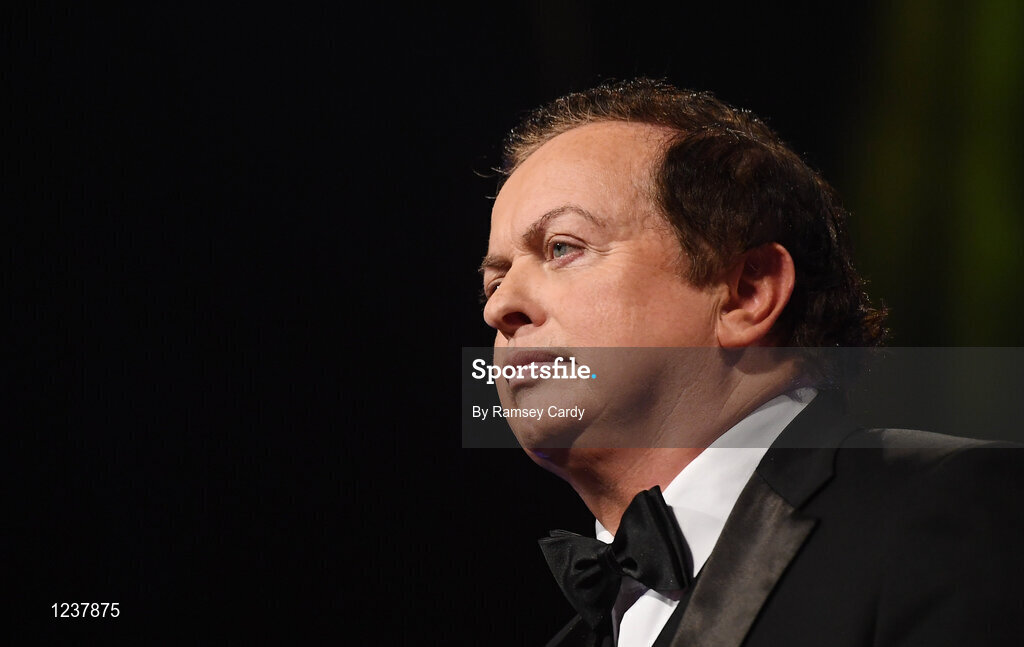 4 November 2016; MC Marty Morrissey at the 2016 GAA/GPA Opel All-Stars Awards at the Convention Centre in Dublin. Photo by Ramsey Cardy/Sportsfile