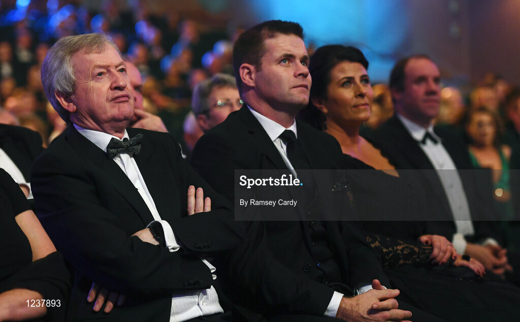 4 November 2016; Ard Stiúrthoir Paraic Duffy, left, and GPA CEO Dessie Farrell at the 2016 GAA/GPA Opel All-Stars Awards at the Convention Centre in Dublin. Photo by Ramsey Cardy/Sportsfile