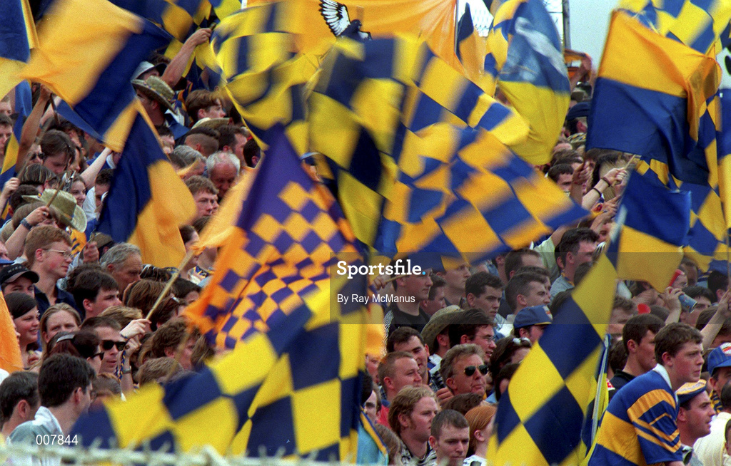 10 August 1997; Clare supporters during the Guinness All-Ireland Senior Hurling Championship Semi-Final match between Clare and Kilkenny at Croke Park in Dublin. Photo by Ray McManus/Sportsfile
