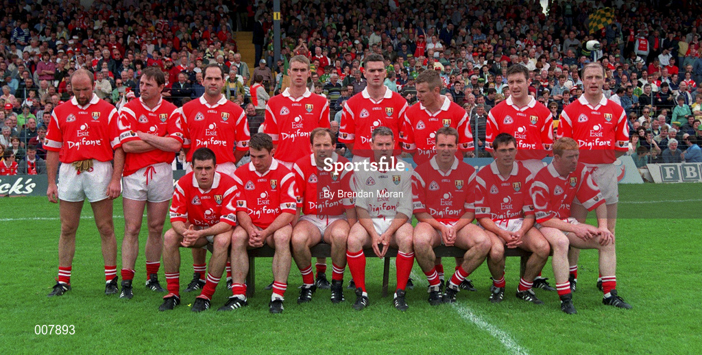 5 July 1998; The Cork team prior to the Bank of Ireland Munster Senior Football Championship Semi-Final match between Kerry and Cork at Fitzgerald Stadium in Killarney, Kerry. Photo by Brendan Moran/Sportsfile