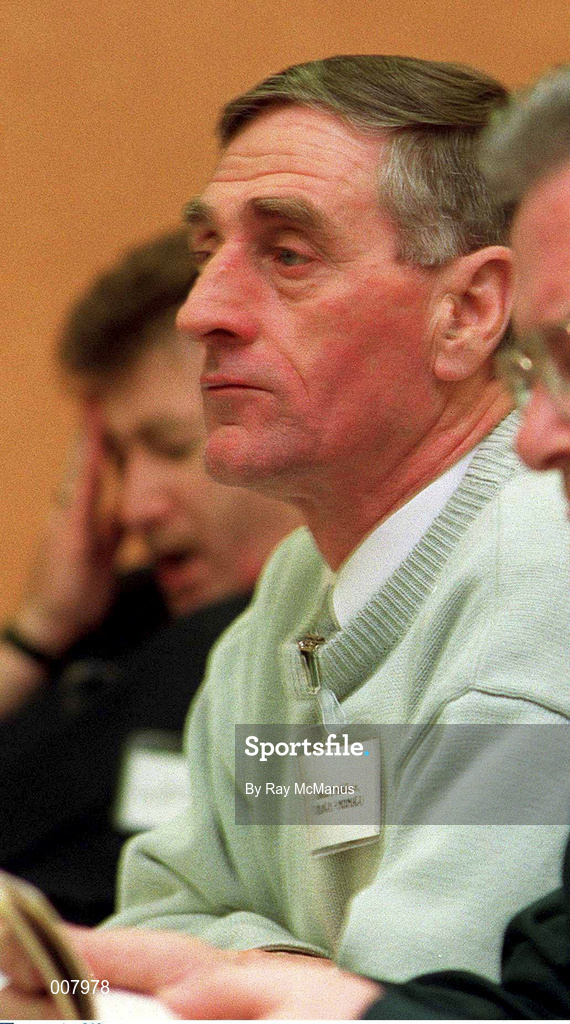 7 April 1995. Donie Nealon, Chairman of the Munster Council, during GAA Annual Congress at the Burlington Hotel in Dublin. Photo by Ray McManus/Sportsfile